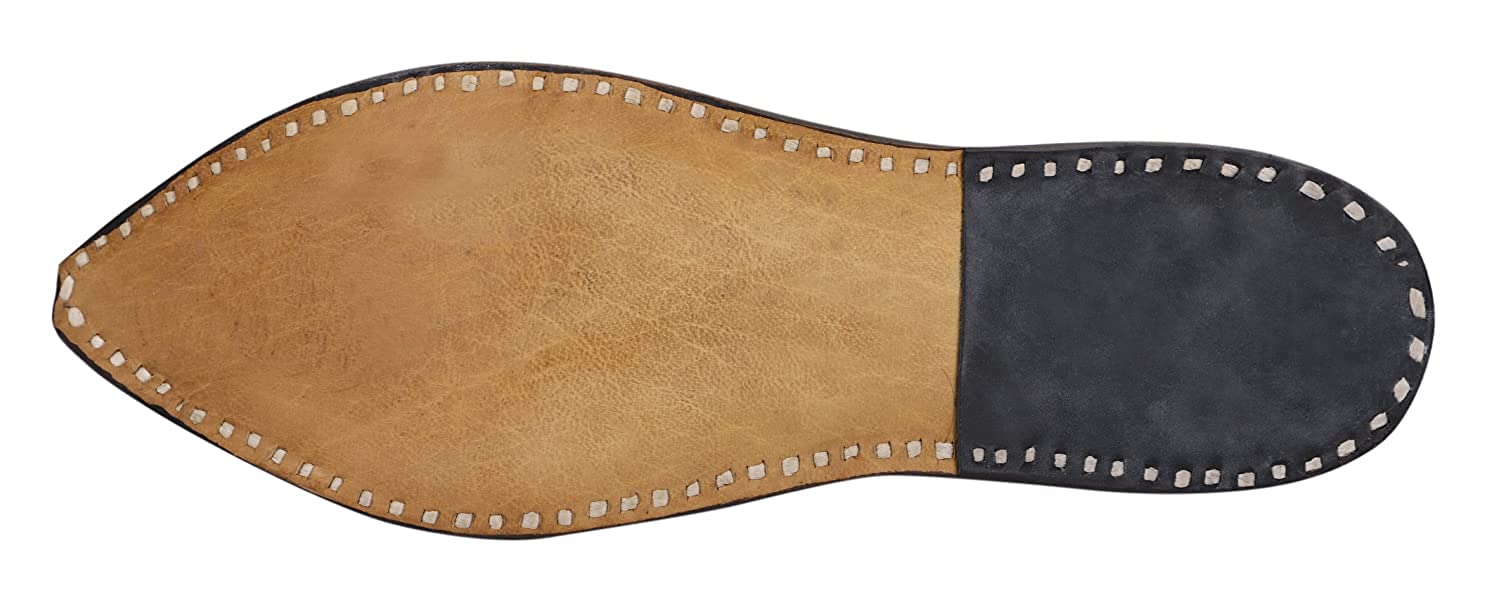 DEEUCO Men's Ethnic Brown Tan Leather Juttis