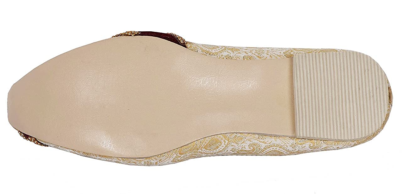 DEEUCO Men's Golden Premium Wedding and Sherwani Jutti, Mojari