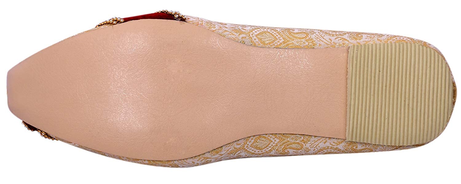 DEEUCO Men's Traditional Premium Golden Wedding and Sherwani Jutti (Mojari)