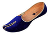 Men's Traditional Velvet Wedding and Sherwani Jutti/Mojari (Blue, 8 UK)