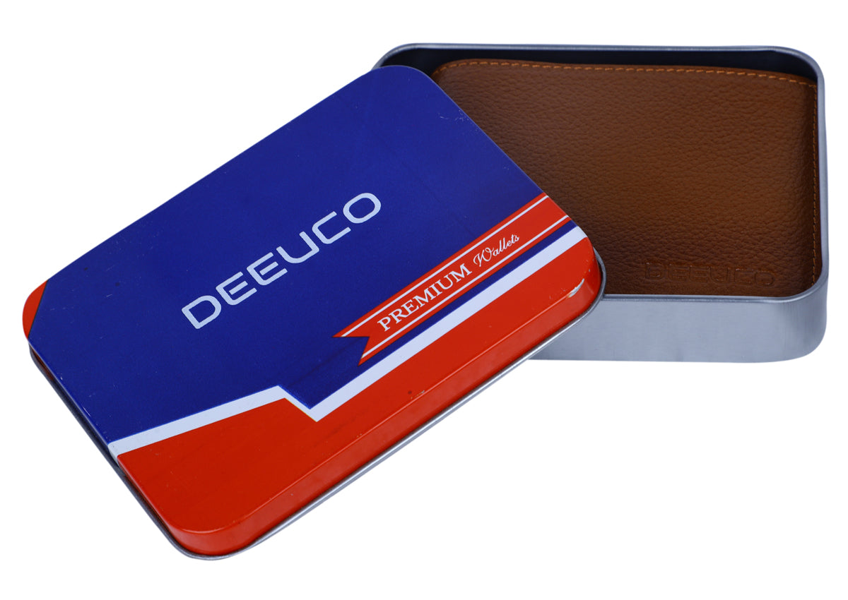Deeuco Men's Brown Genuine Leather Wallet