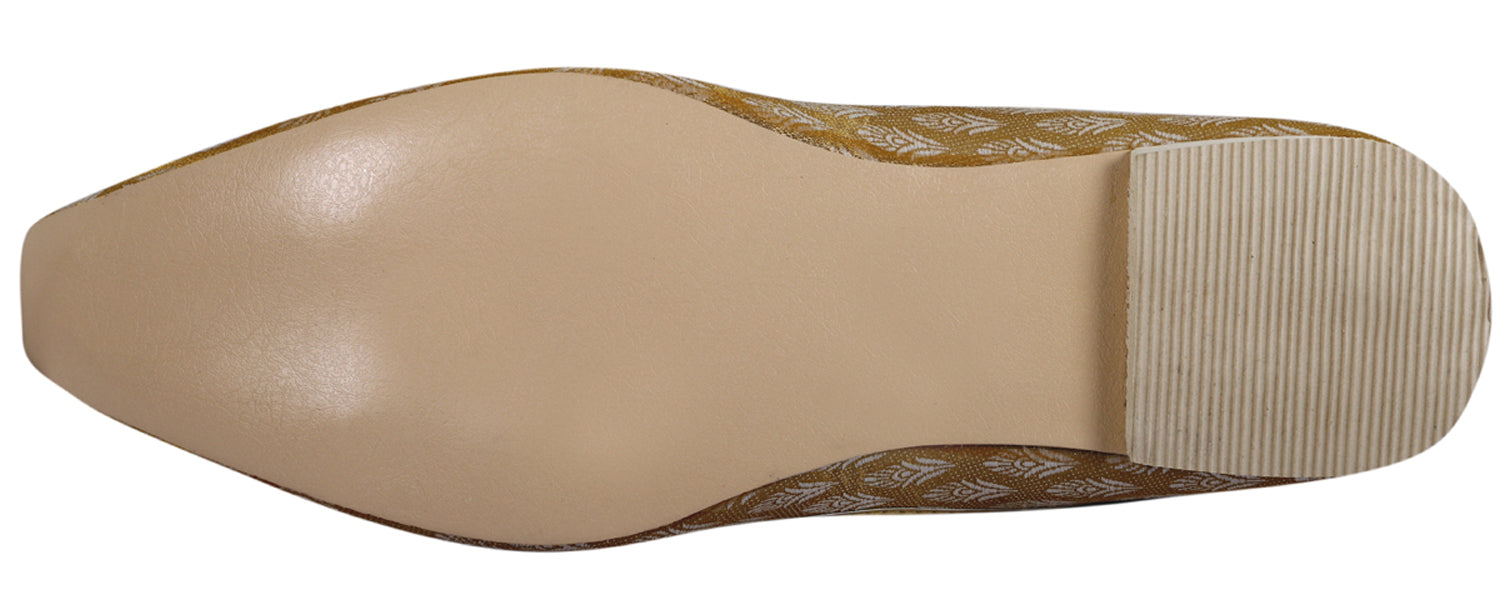 DEEUCO Men's Traditional Golden Wedding and Sherwani Jutti,Mojari