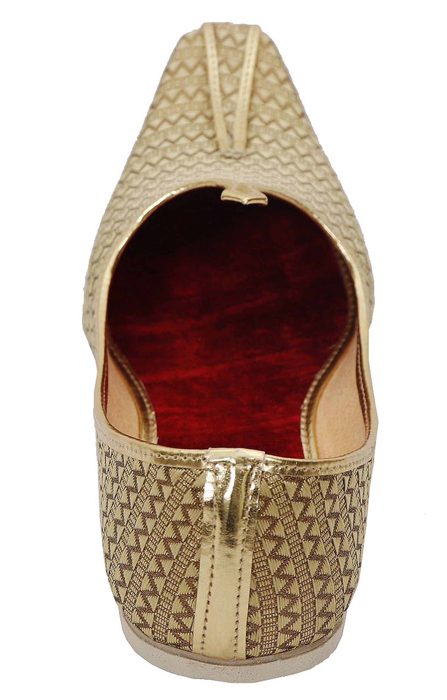 DEEUCO Men's Ethnic Cream with Golden Wedding and Sherwani Jutti, Mojari