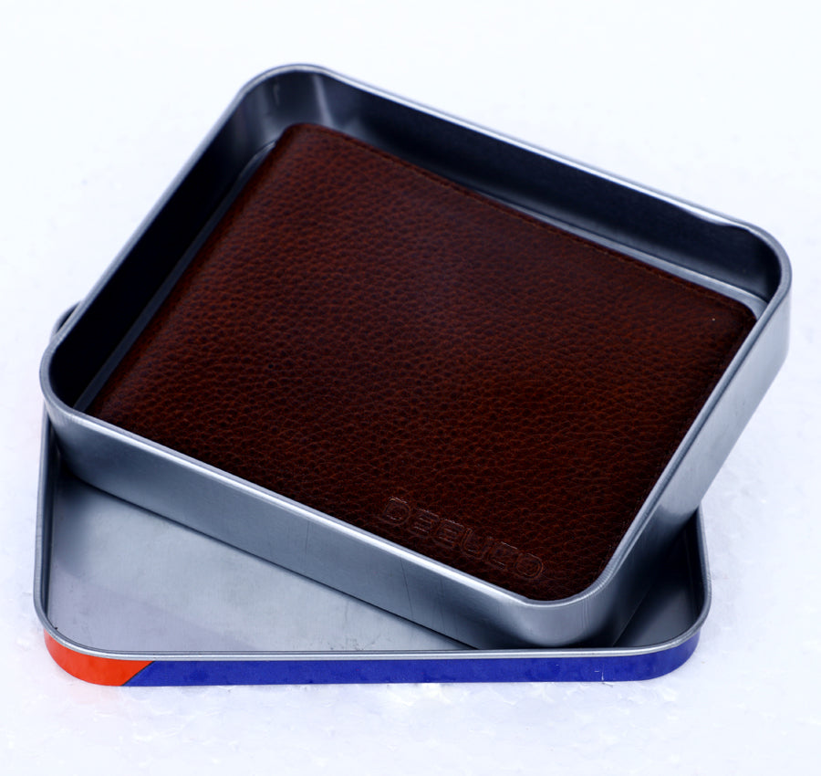 Deeuco Men's  Brown Genuine Leather Wallet