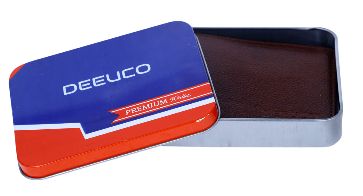 Deeuco Men's  Brown Genuine Leather Wallet