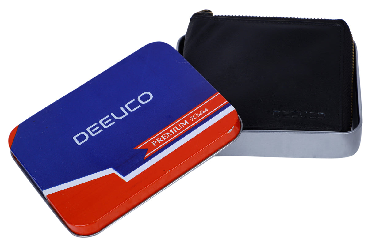 Deeuco Men's Black Genuine Leather Wallet