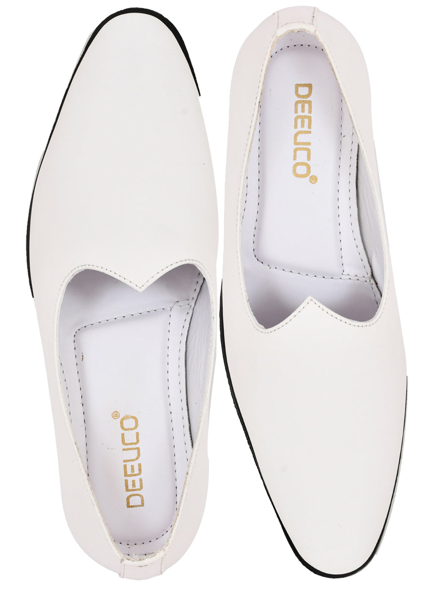 Men's Traditional  White Nagra Shoes/jutti