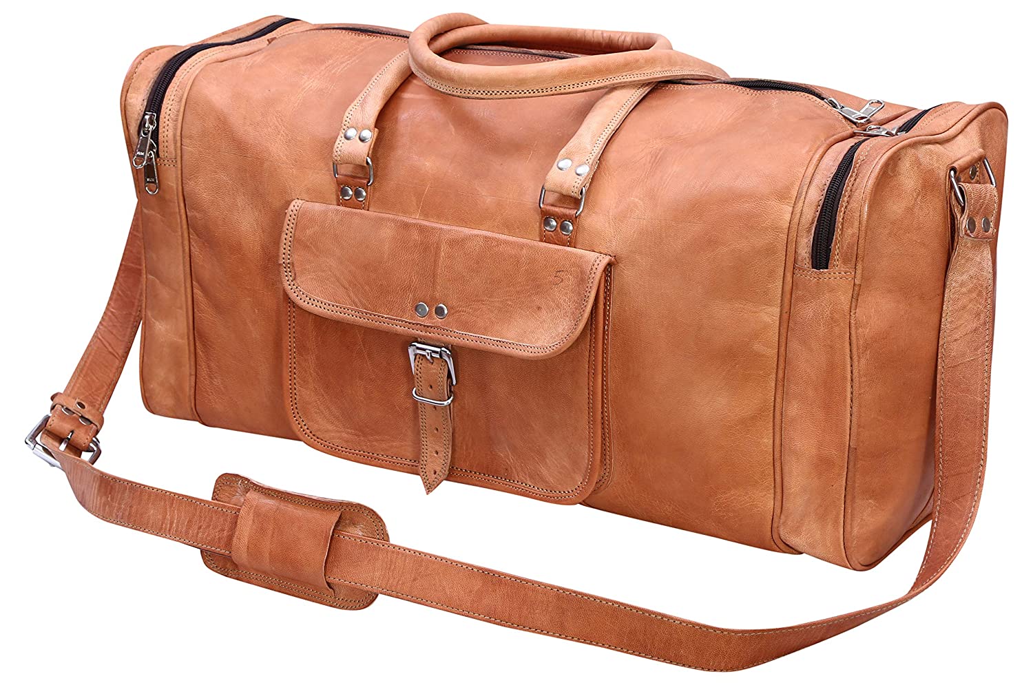 Deeuco Premium Leather-Travel Duffel (LXWXH:24X12X12 Inch)
