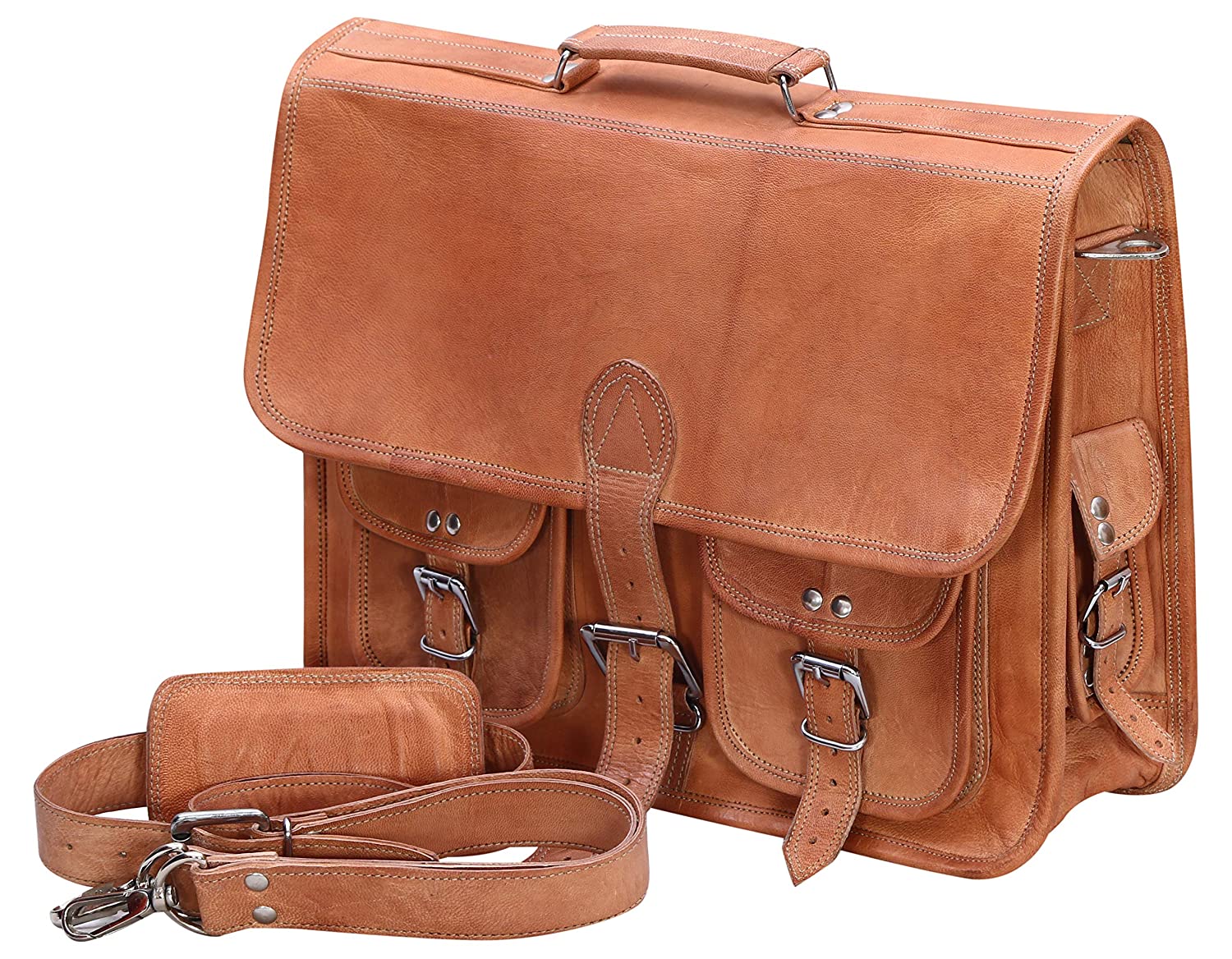 Deeuco 100% Genuine leather Handmade Crossover Shoulder Messenger/office/Laptop Bag