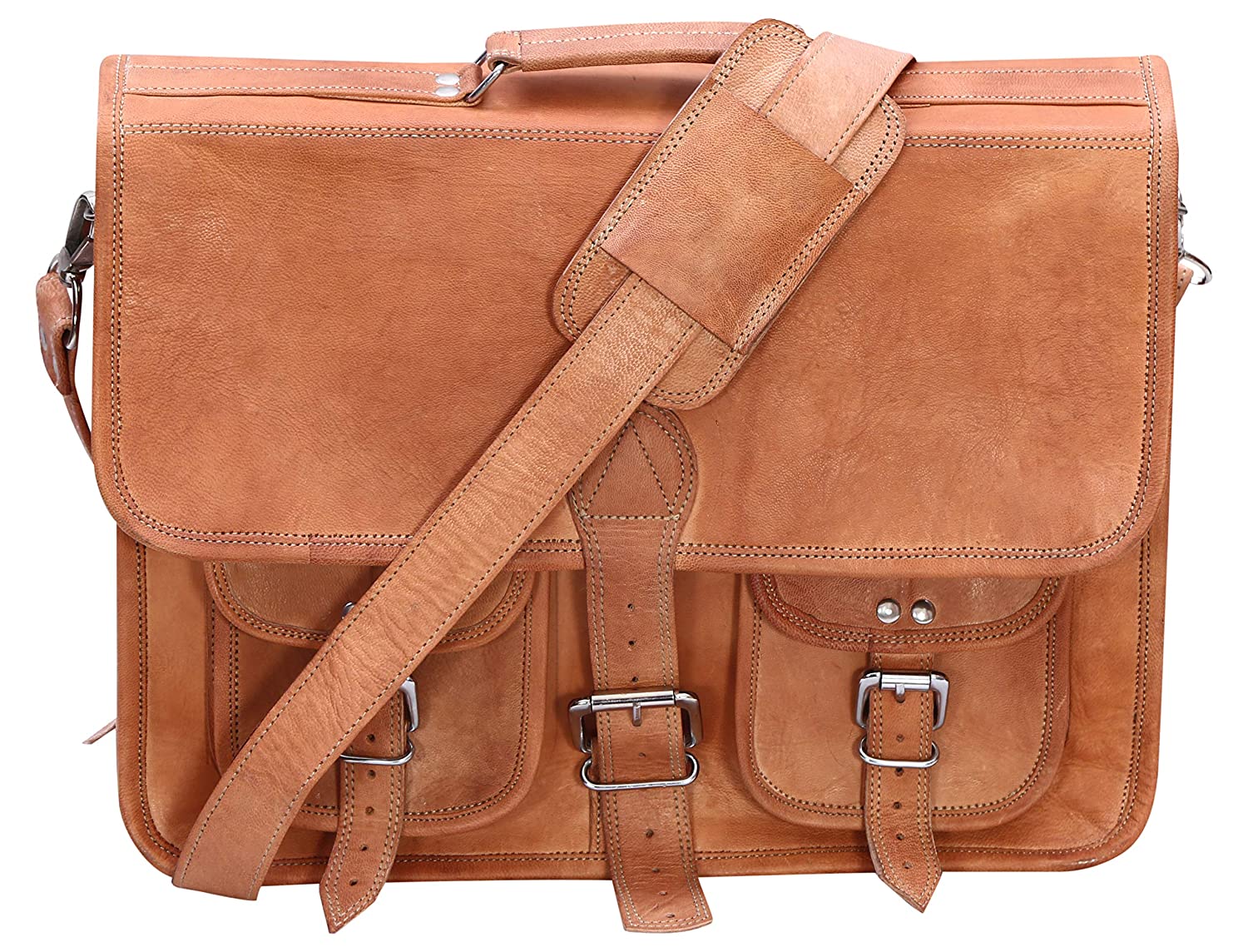 Deeuco 100% Genuine leather Handmade Crossover Shoulder Messenger/office/Laptop Bag