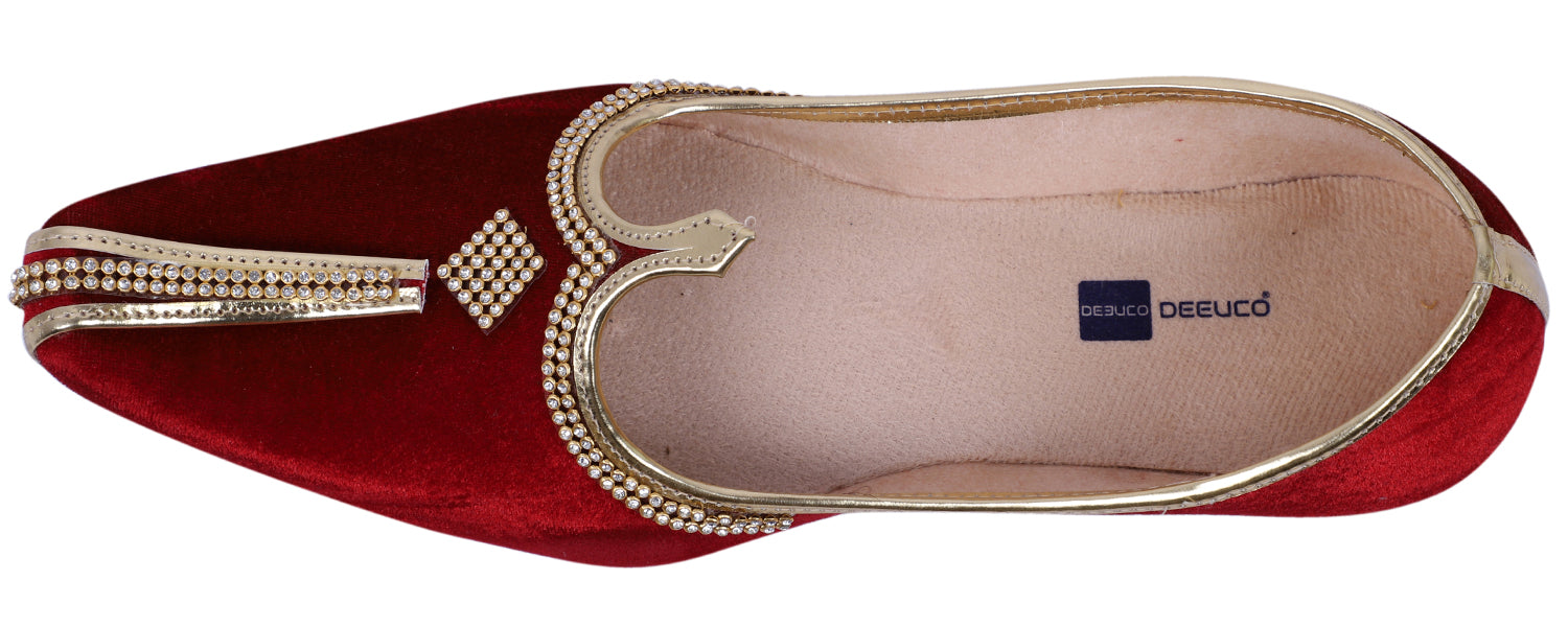 DEEUCO Wedding and Sherwani Mojari,Jutti for Men, Velvet