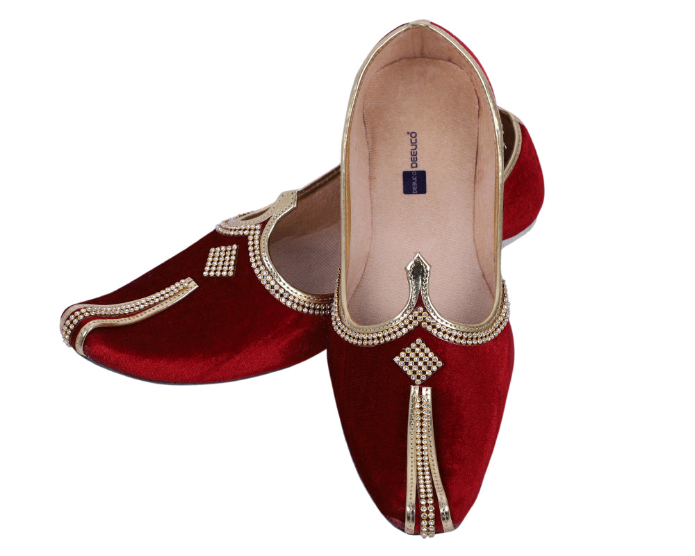 DEEUCO Wedding and Sherwani Mojari,Jutti for Men, Velvet