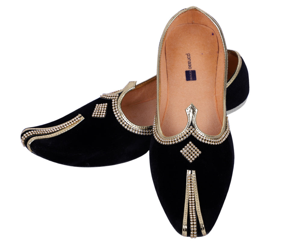 DEEUCO Wedding and Sherwani Mojari,Jutti for Men, Velvet