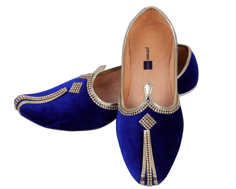 DEEUCO Wedding and Sherwani Mojari,Jutti for Men, Velvet