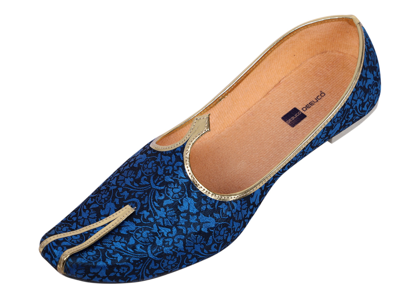 DEEUCO Men's Traditional Royal Blue Wedding and Sherwani Mojari, Jutti
