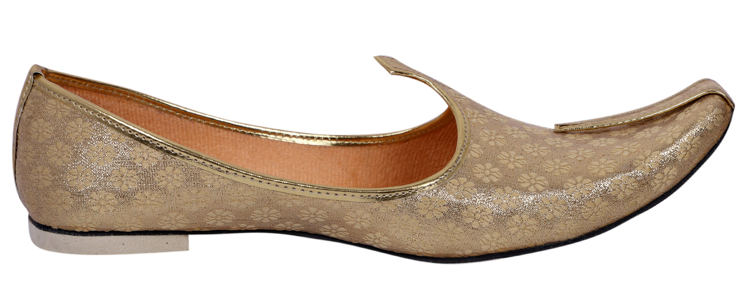 DEEUCO Men's Traditional Golden Wedding, Party and Sherwani Jutti,Mojari