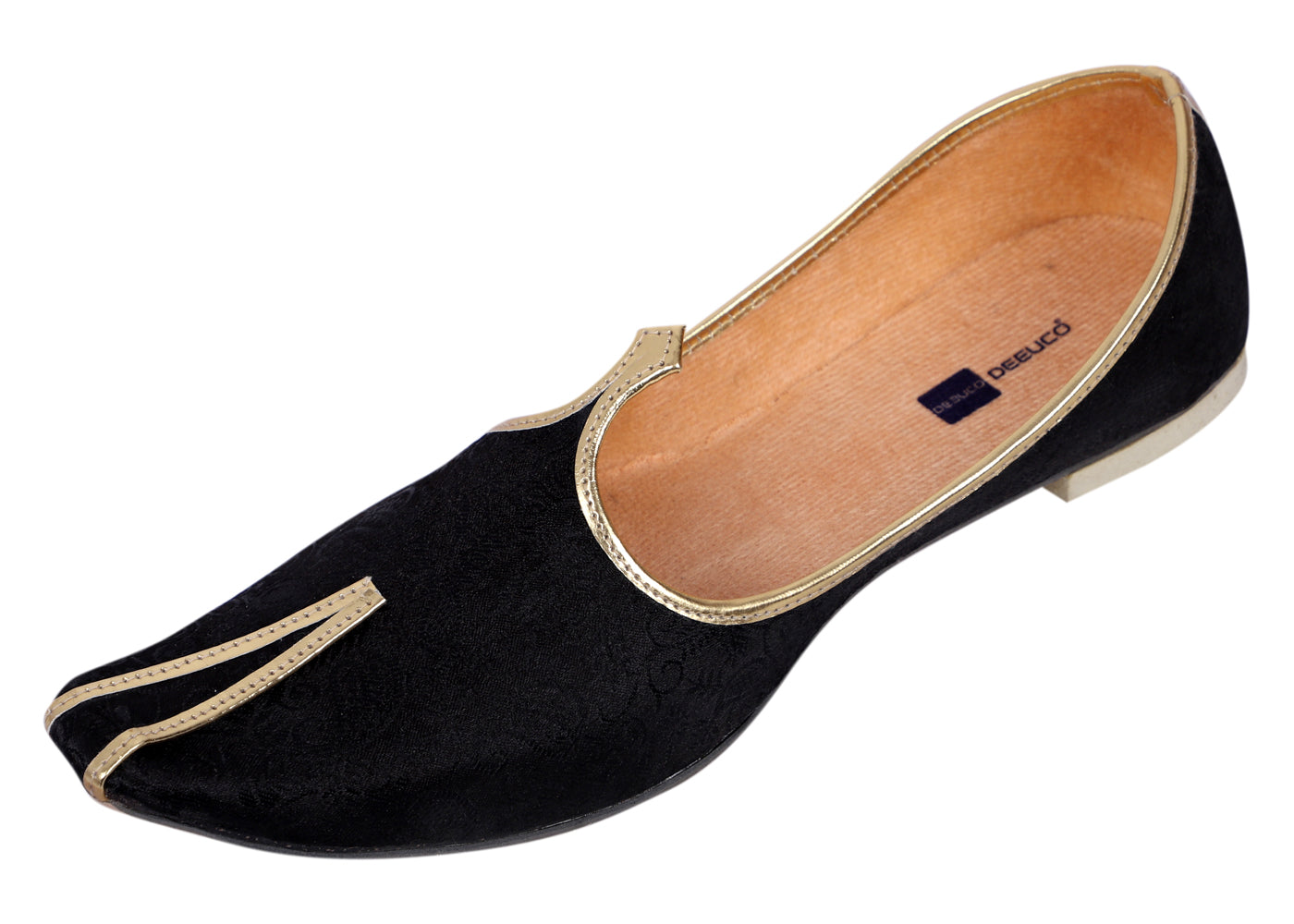 DEEUCO Men's Traditional Black Wedding,Party and Sherwani Jutti,Mojar