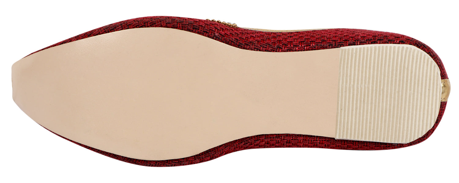 DEEUCO Men's Traditional Maroon Wedding and Sherwani Jutti (Mojari)