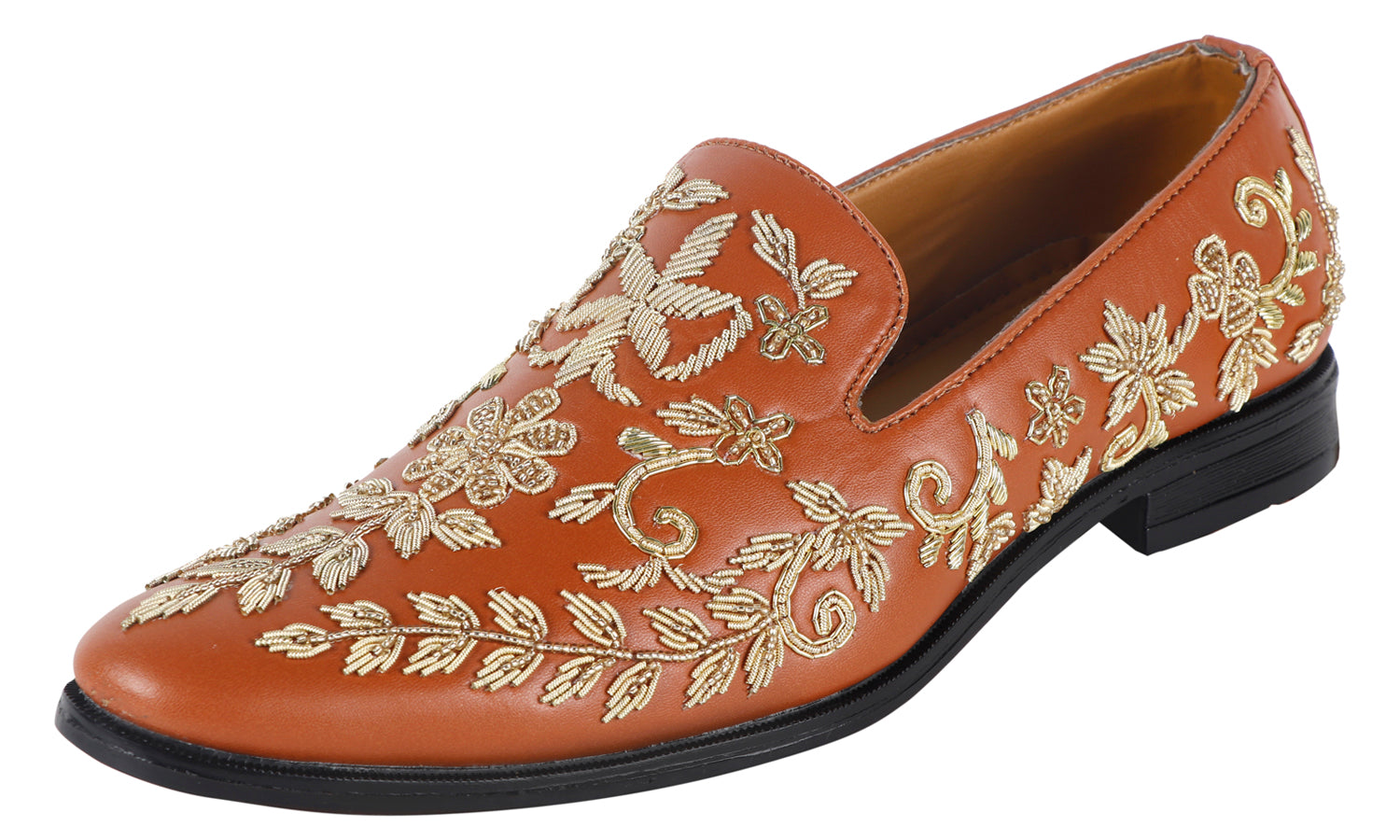 Deeuco Premium Brown Hand Zardozi embroidery Jutti