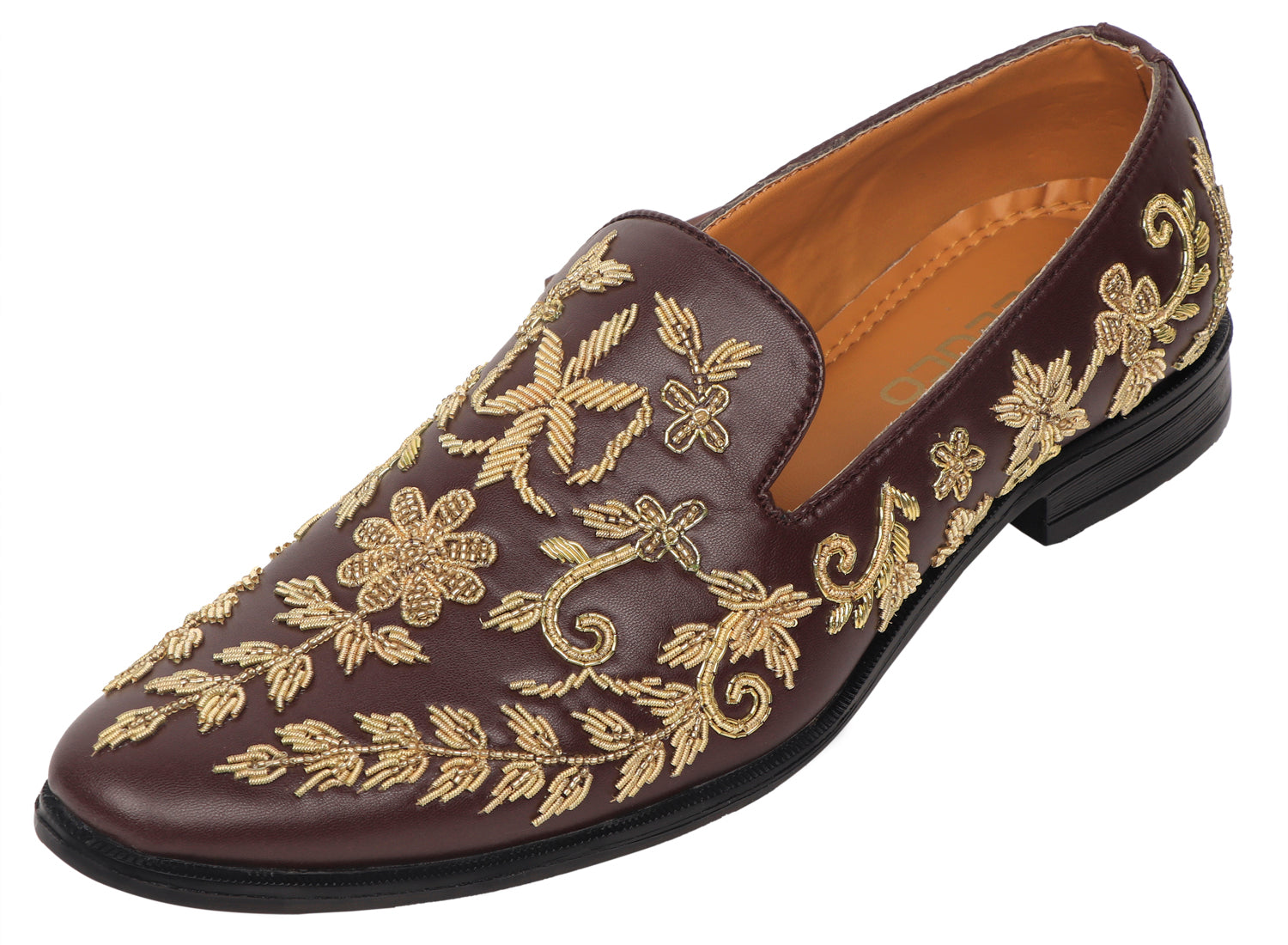 Deeuco Premium Tan Hand Zardozi embroidery Jutti