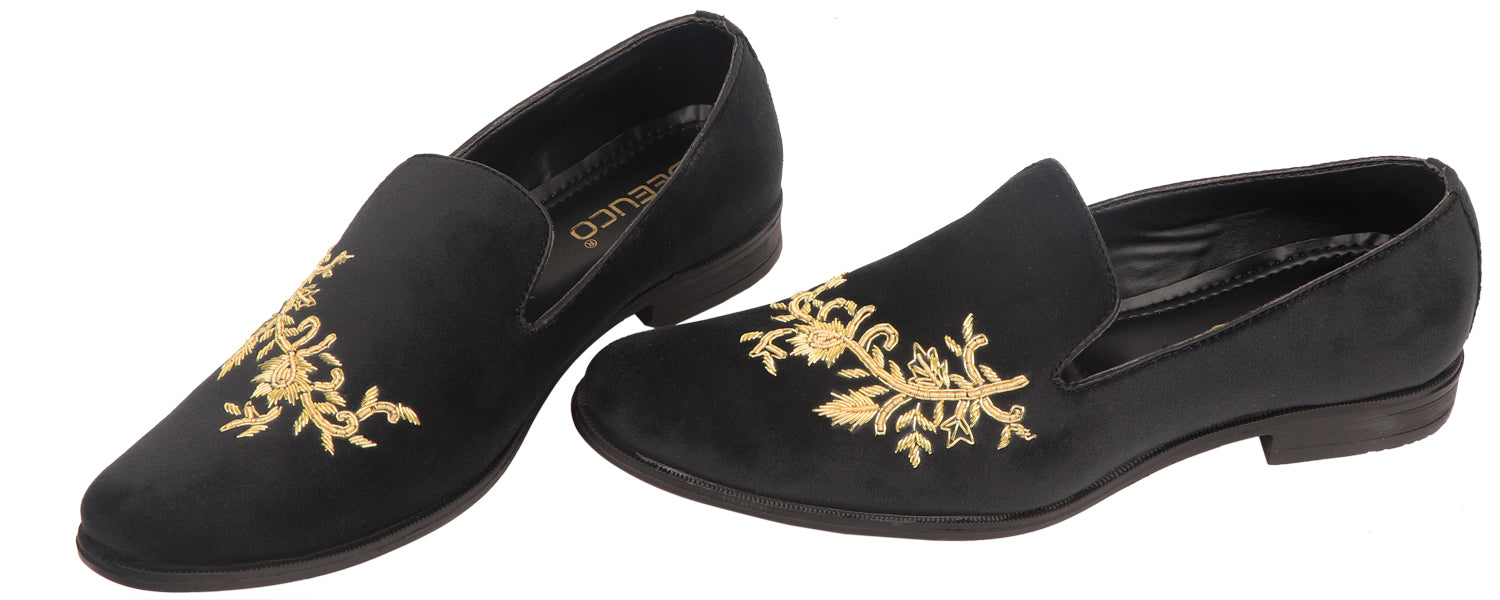 Deeuco Premium Black Velvet Zardozi embroidery Jutti