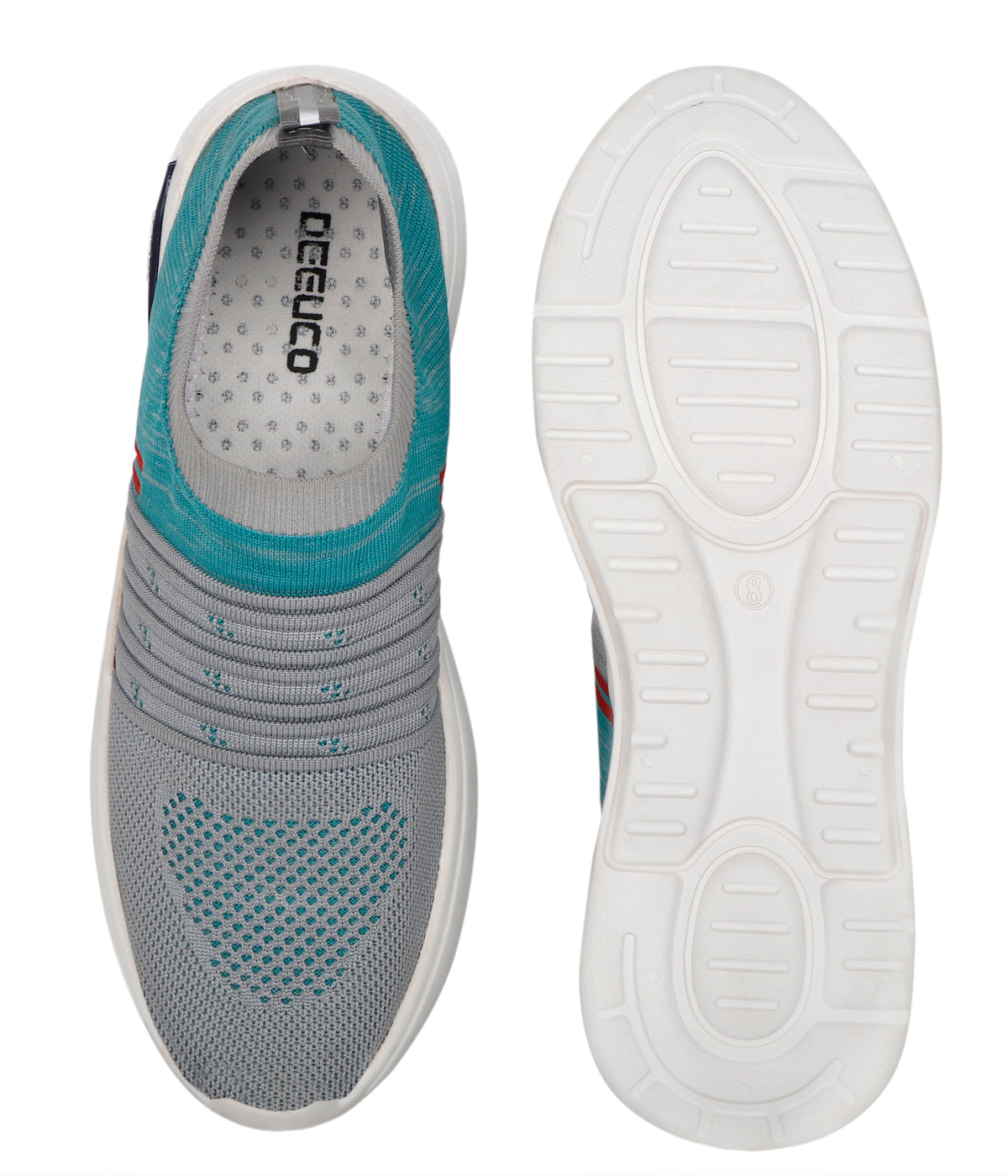 DEEUCO Men's Aqua and Gray  Casual ,Running ,Walking Shoes