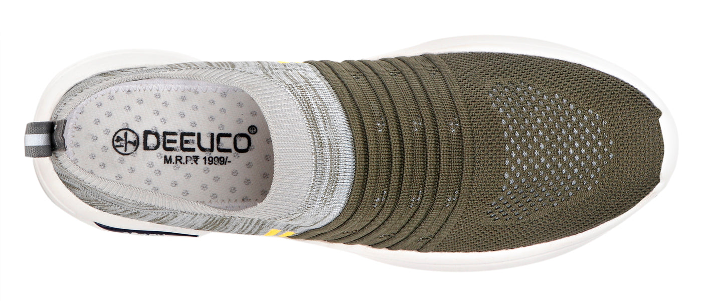 DEEUCO Men's Olive and Gray  Casual ,Running ,Walking Shoes