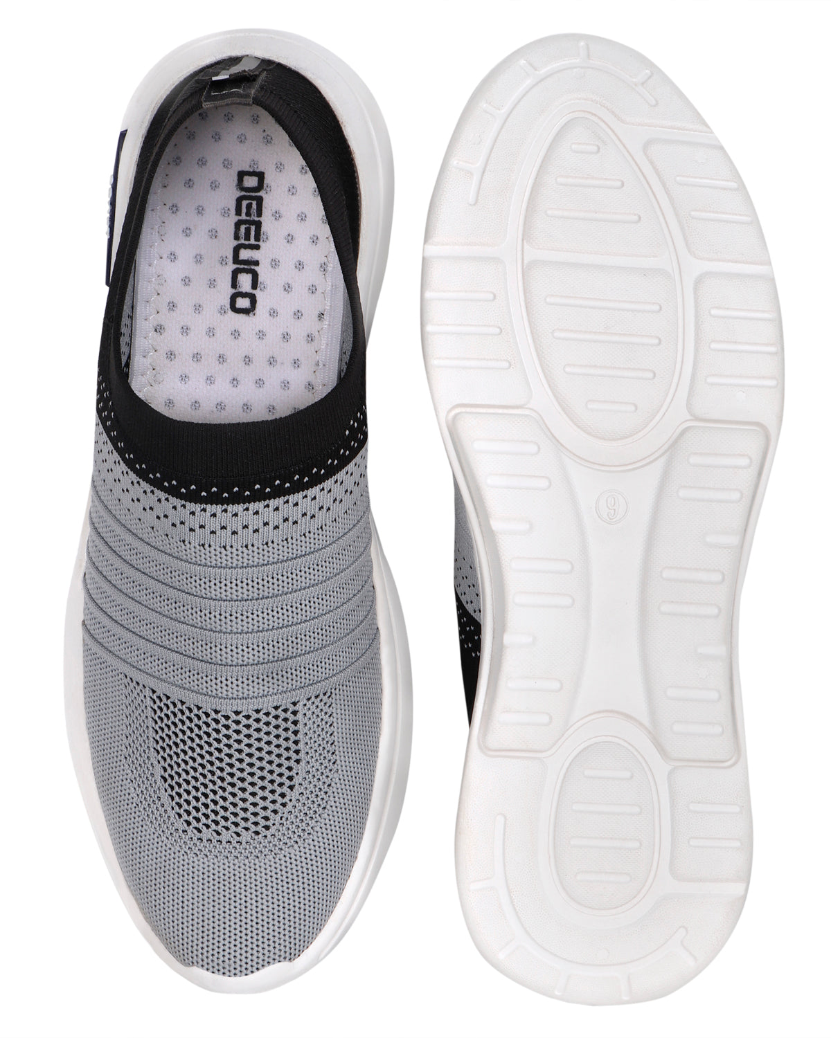 DEEUCO Men's Gray and Black Casual ,Running ,Walking Shoes