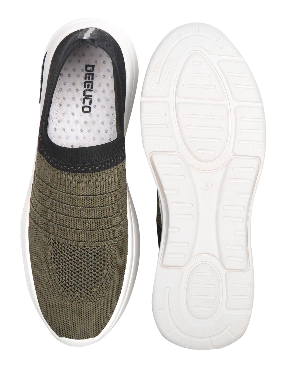 DEEUCO Men's Olive and Black Casual ,Running ,Walking Shoes