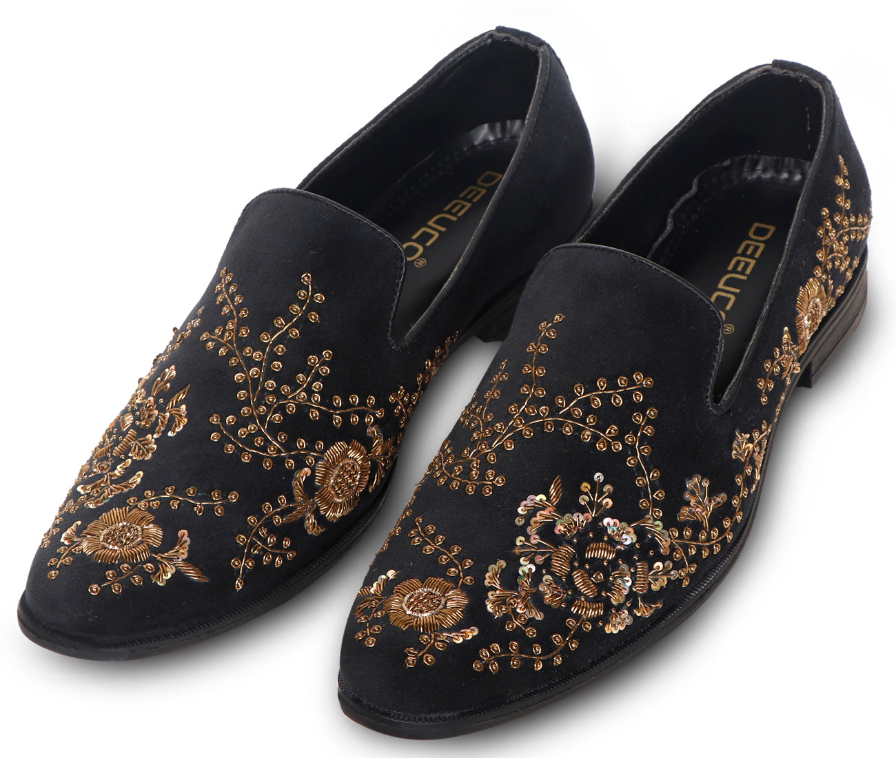 Deeuco Premium Black Velvet Zardozi embroidery Jutti