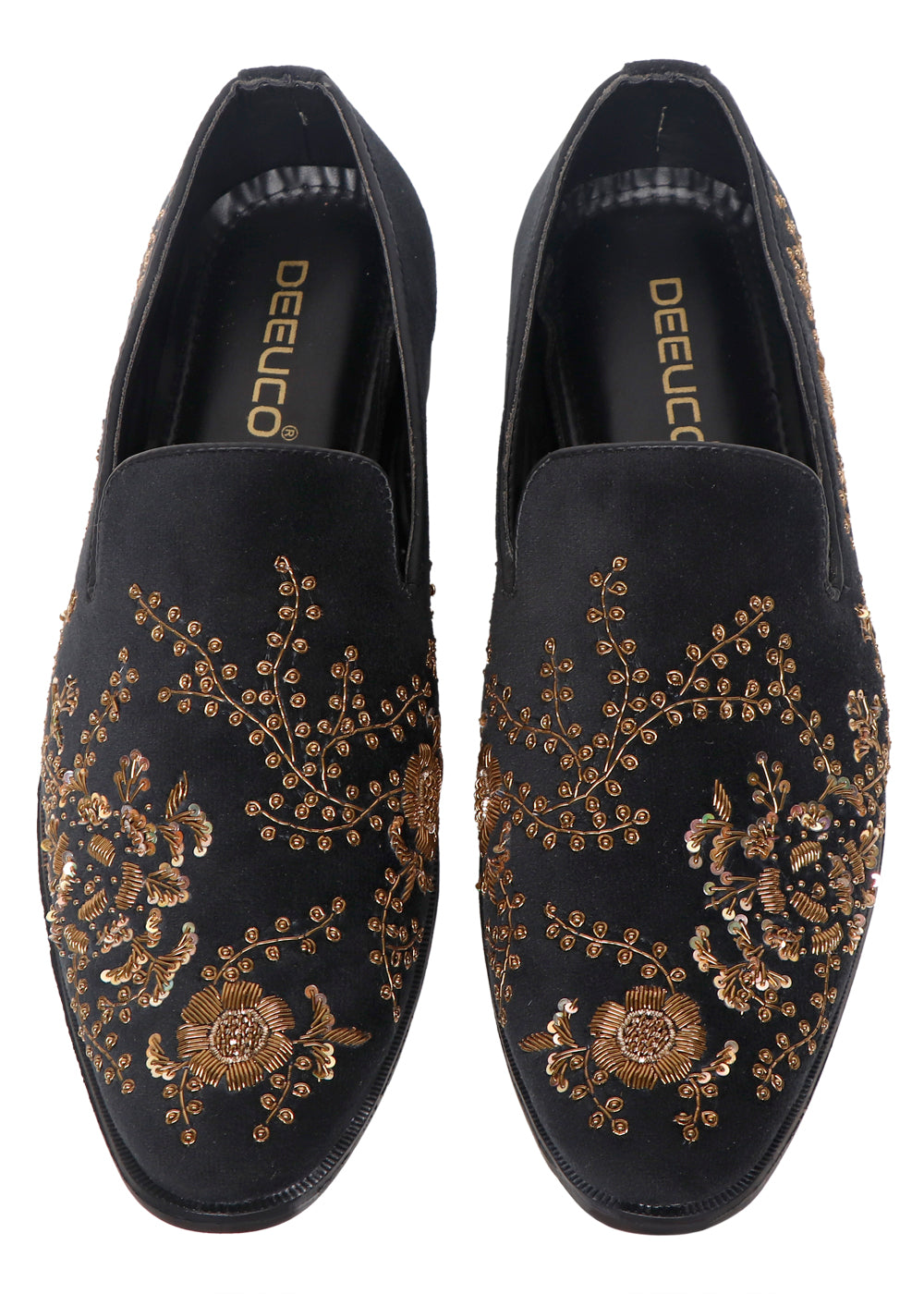 Deeuco Premium Black Velvet Zardozi embroidery Jutti