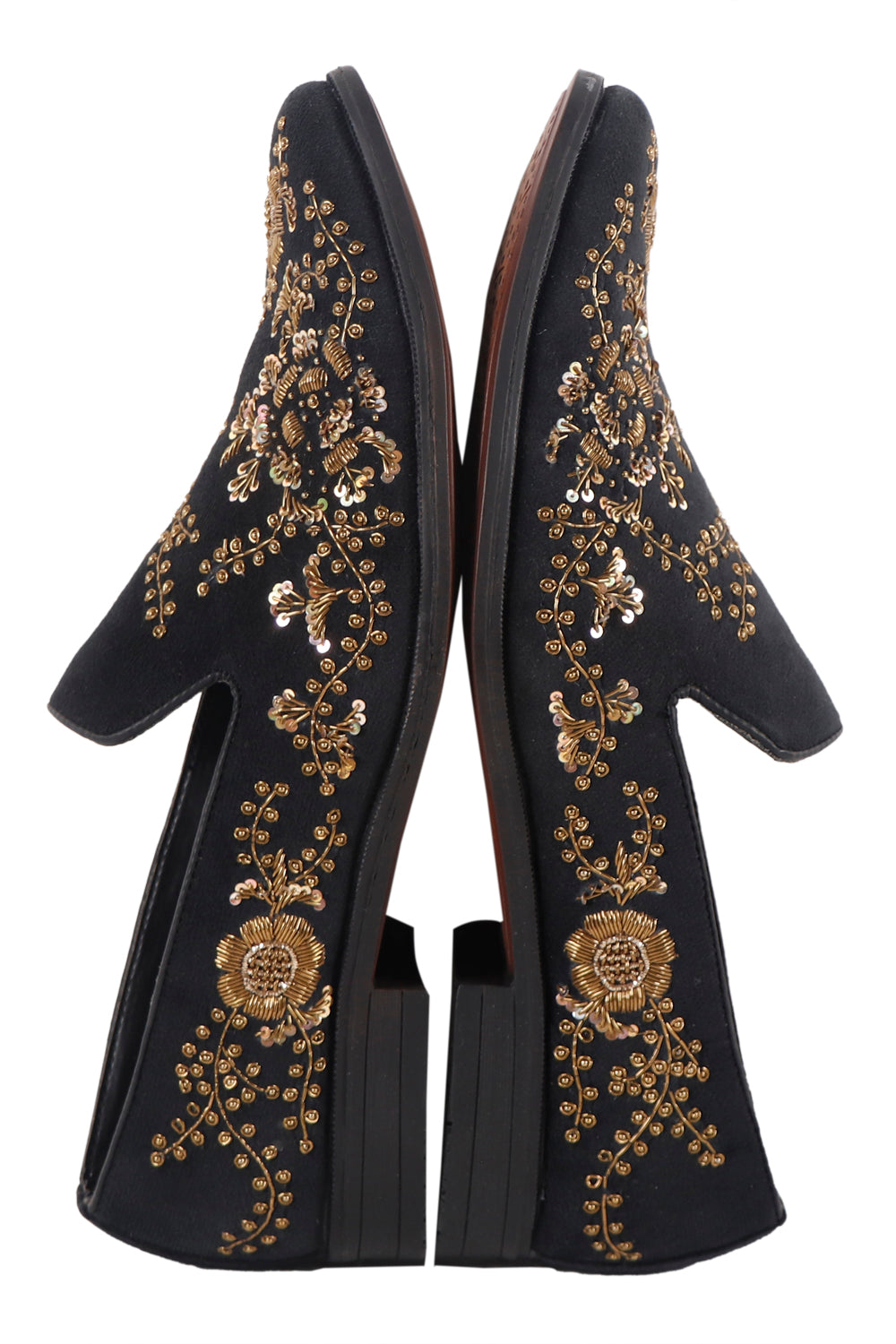 Deeuco Premium Black Velvet Zardozi embroidery Jutti