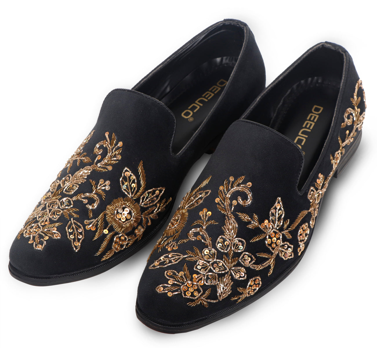 Deeuco Ethnic  Premium Black Velvet  Zardozi embroidery Jutti