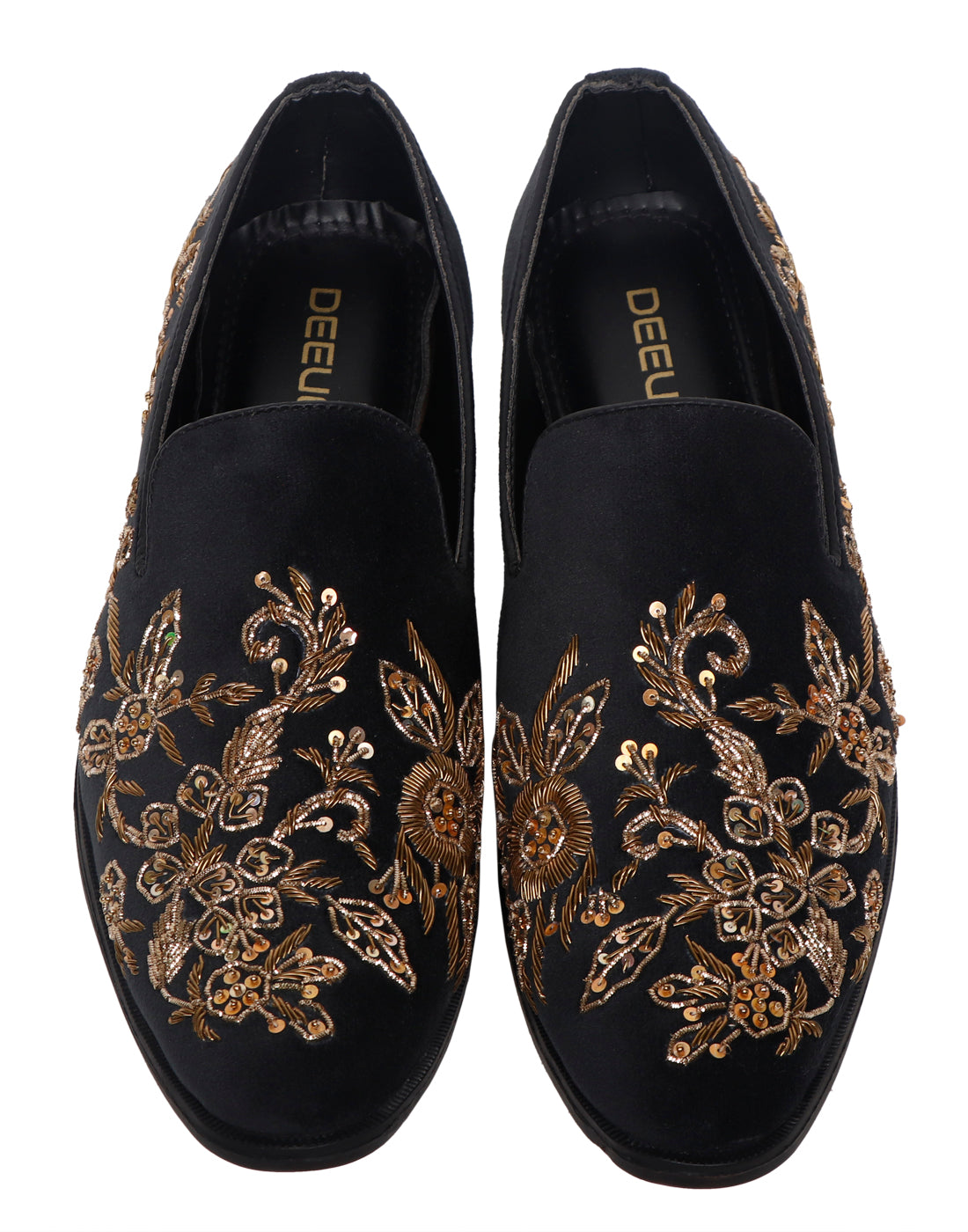 Deeuco Ethnic  Premium Black Velvet  Zardozi embroidery Jutti