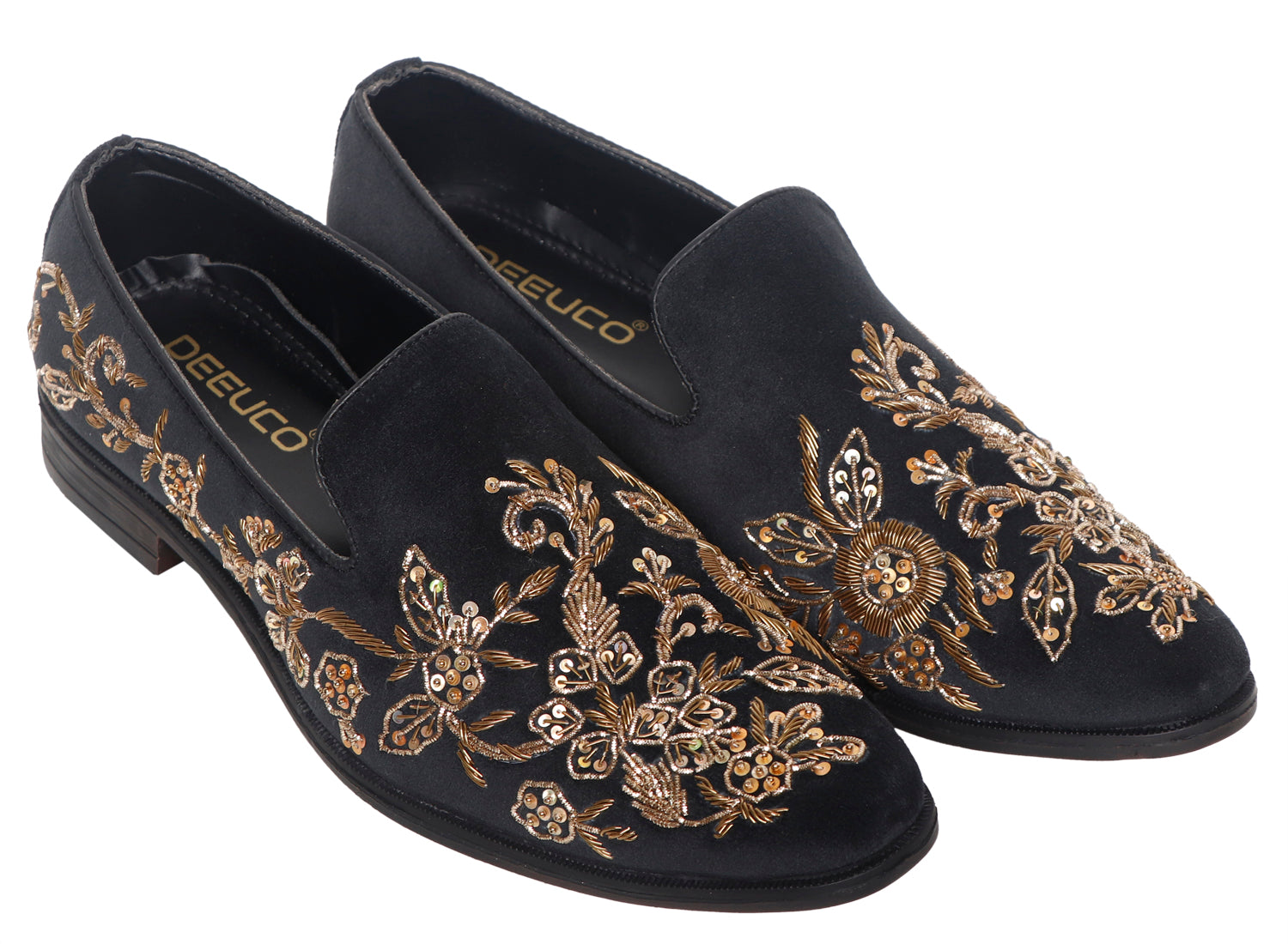 Deeuco Ethnic  Premium Black Velvet  Zardozi embroidery Jutti