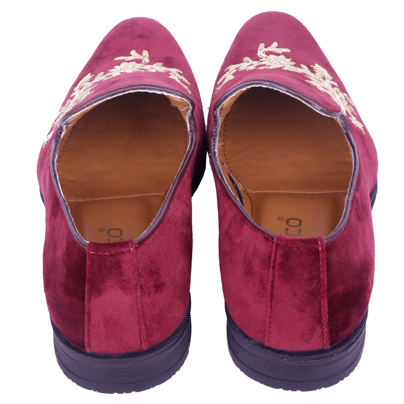 Deeuco Premium Maroon Velvet Zardozi embroidery Jutti