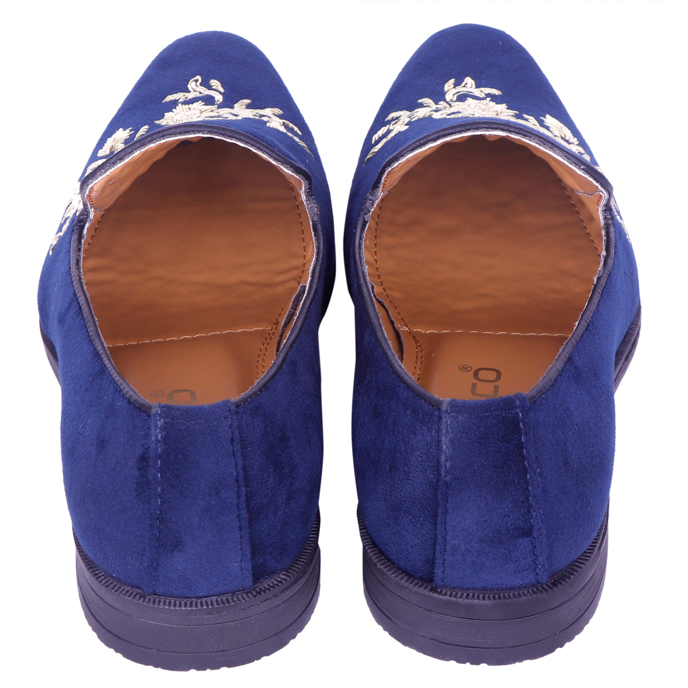 Deeuco Premium Navy Blue Velvet Zardozi embroidery Jutti