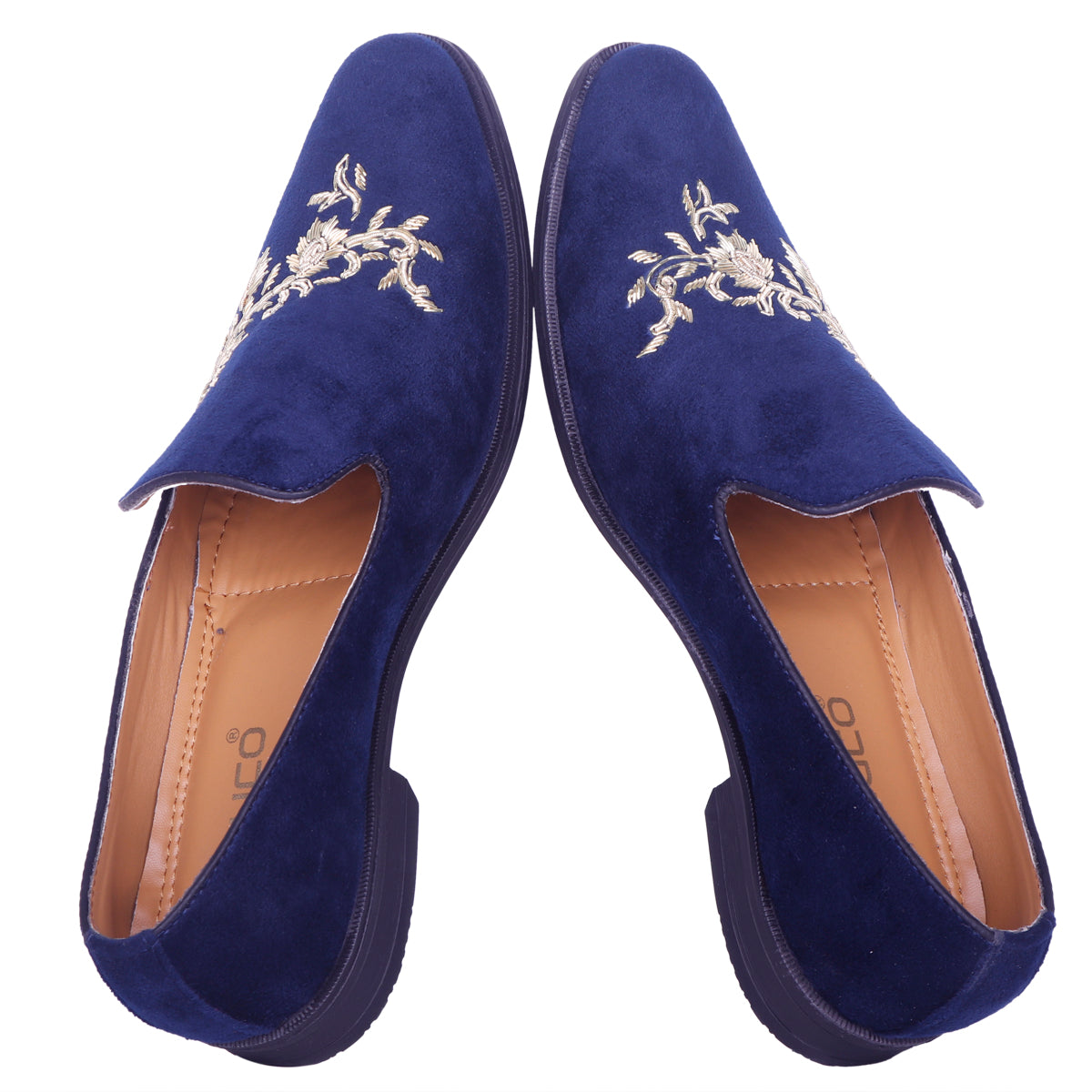 Deeuco Premium Navy Blue Velvet Zardozi embroidery Jutti