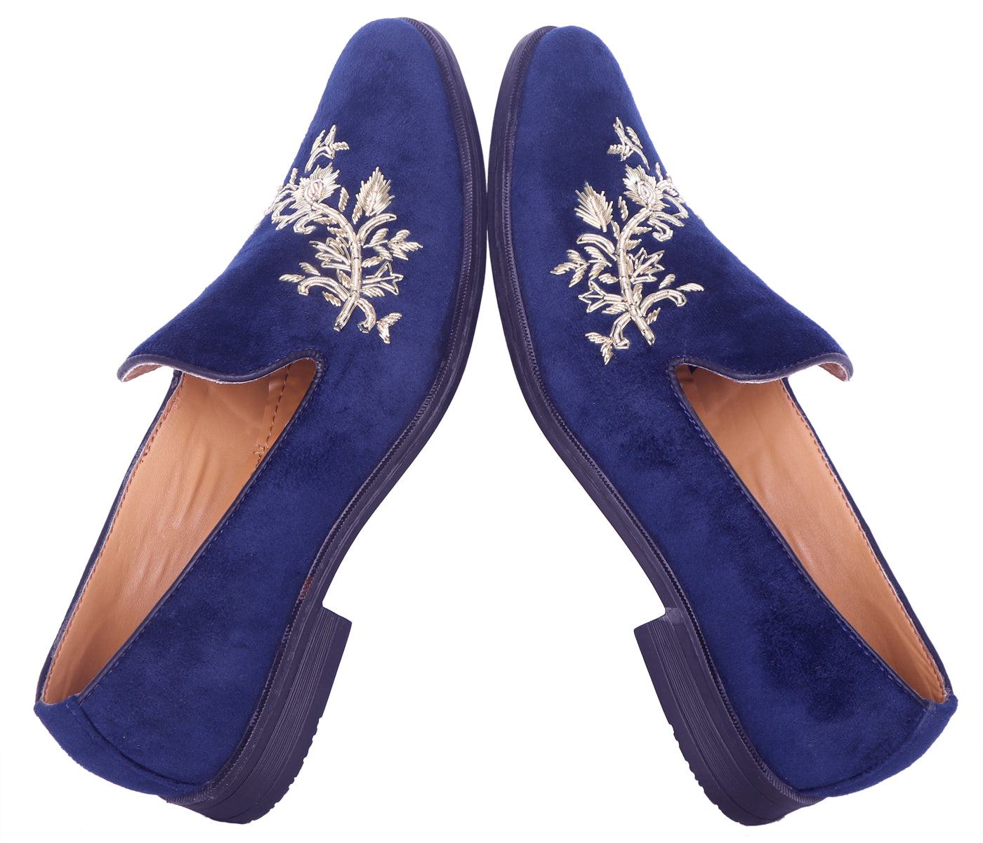 Deeuco Premium Navy Blue Velvet Zardozi embroidery Jutti