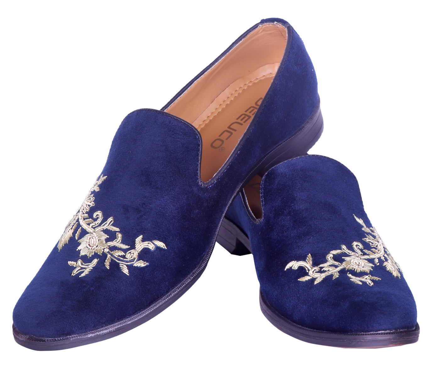 Deeuco Premium Navy Blue Velvet Zardozi embroidery Jutti